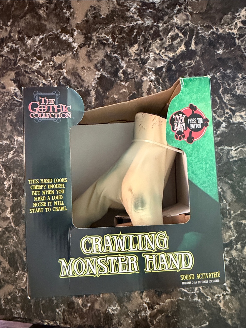 Crawling Monster Hand Sound-Activated Halloween Prop - Green